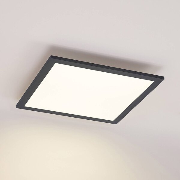 Lindby LED panel Nelios, 40 x cm, 4,000K, fekete, fém, Fekete, Konyha, Alumínium, Modern