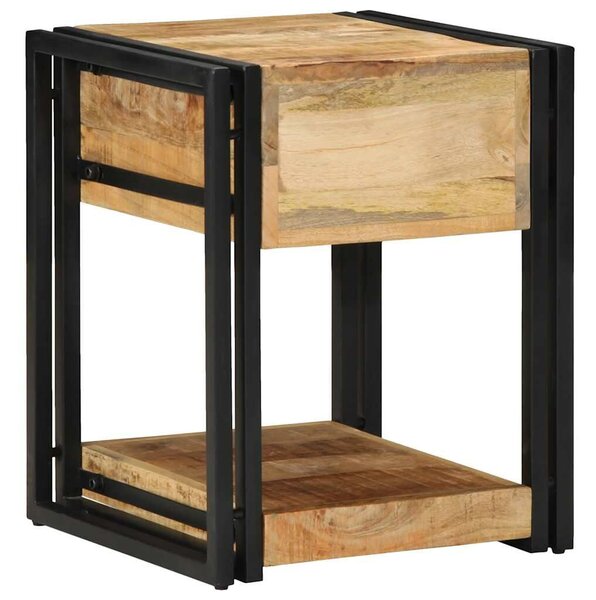 VidaXL 2 db tömör nyers mangófa éjjeliszekrények 40x40x50 cm