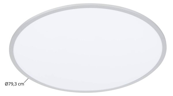 Lindby LED mennyezeti lámpa Narima, 4,000 K, Ø 80 cm, ezüst, Alu / szürke / cink, Konyha, Műanyag, Modern