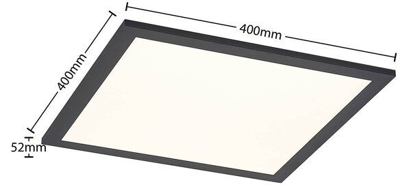 Lindby LED panel Nelios, 40 x cm, 4,000K, fekete, fém, Fekete, Konyha, Alumínium, Modern