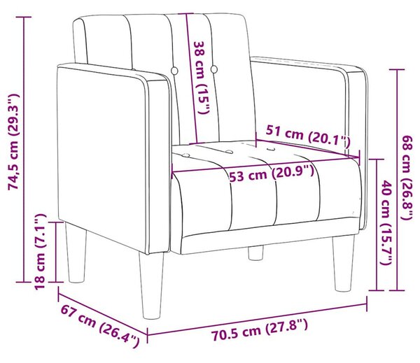 Világosszürke szövet kanapészék karfás szék 53 cm