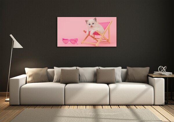 Üvegkép Cat egy nyugágyon