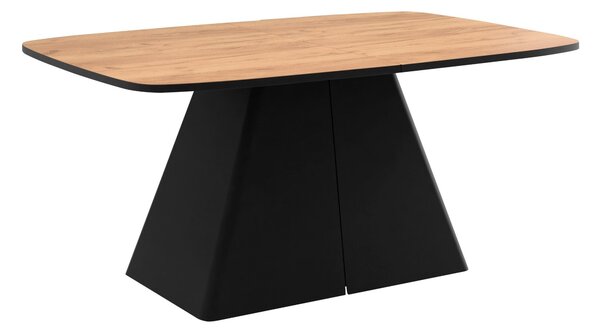 Asztal Oswego 169, 76x110cm, Kézműves aranytölgy, Fekete