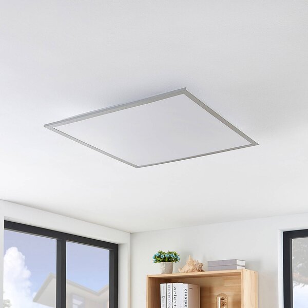 Lindby LED panel Stenley, 4000 K, 60 cm x cm, ezüst/fehér, Fehér / opál, Konyha, Műanyag, Modern