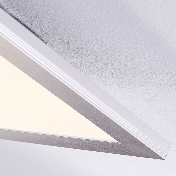 Lindby LED panel Livel, 2 darabos szett, 4,000 K, 40 x cm, ezüst színű, Alu / szürke / cink, Konyha, Műanyag, Modern