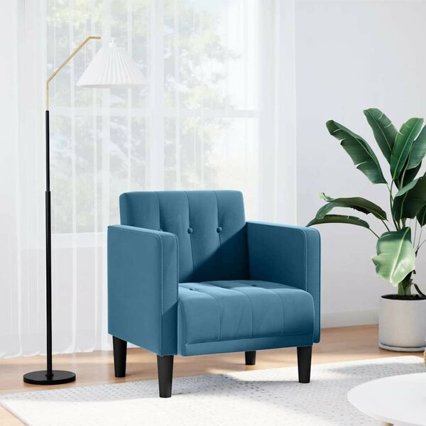VidaXL kék bársony kanapészék karfás szék 53 cm