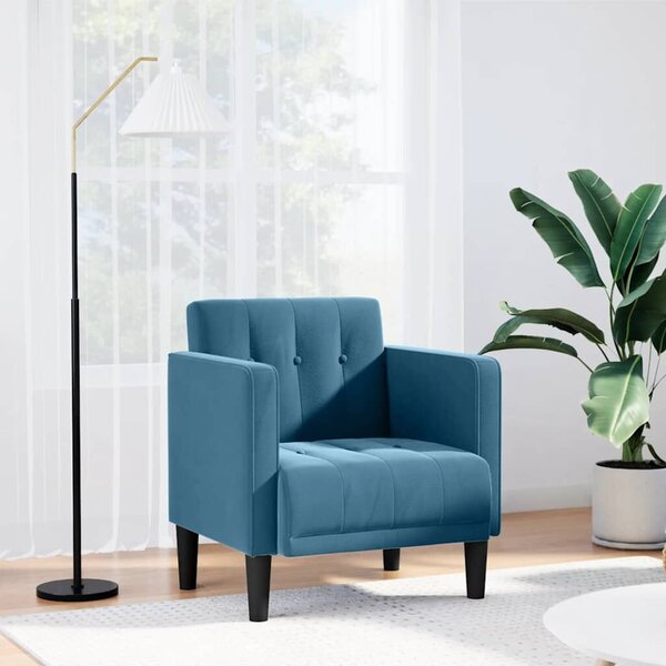 VidaXL kék bársony kanapészék karfás szék 53 cm