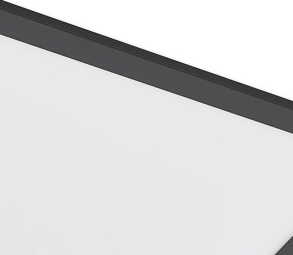 Lindby LED panel Nelios, 40 x cm, CCT, fekete, fém, dimmelhető, Fekete, Konyha, Alumínium, Modern