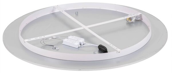 Lindby LED mennyezeti lámpa Narima, 4,000 K, Ø 100 cm, ezüst, Alu / szürke / cink, Konyha, Műanyag, Modern