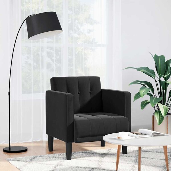 VidaXL fekete bársony kanapészék karfás szék 53 cm