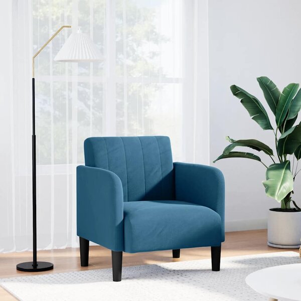 VidaXL kék bársony kanapészék karfás szék 54 cm