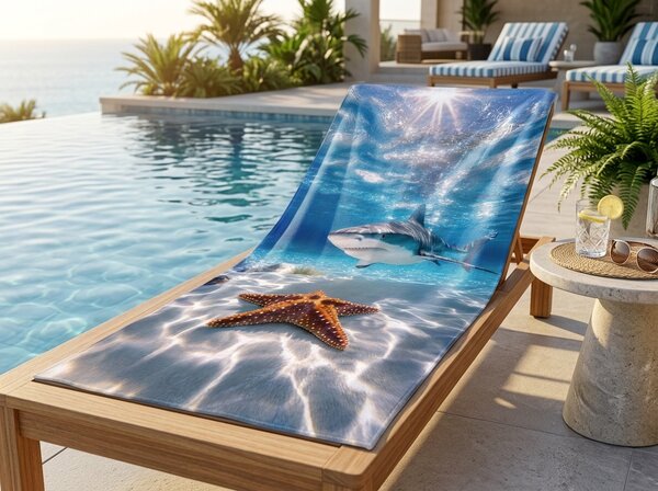 Gyorsan száradó strand fürdőlepedő AQUALIS kék 70 x 140 cm, 100% mikroszál