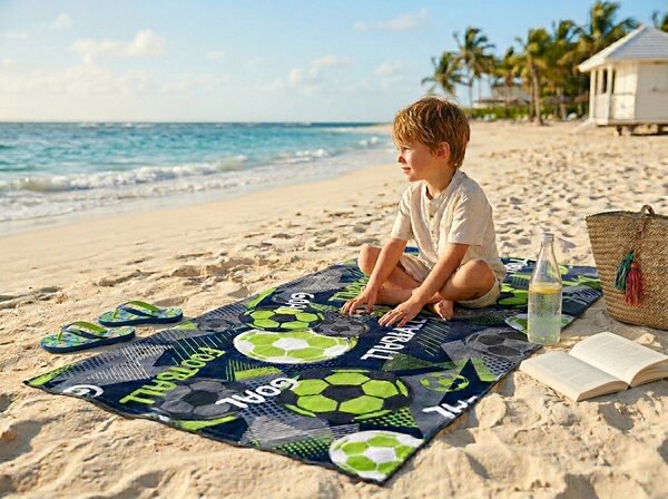 Gyorsan száradó színes strand fürdőlepedő GOAL 70 x 140 cm, 100% mikroszál