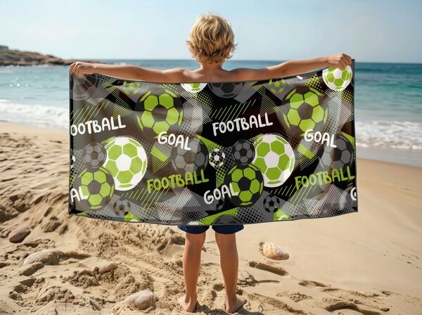 Gyorsan száradó színes strand fürdőlepedő GOAL 70 x 140 cm, 100% mikroszál