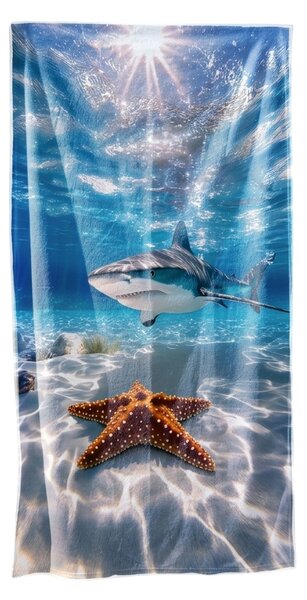 Gyorsan száradó strand fürdőlepedő AQUALIS kék 70 x 140 cm, 100% mikroszál