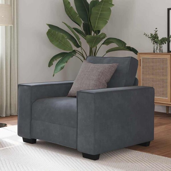 VidaXL sötétszürke bársony kanapéfotel 60 cm
