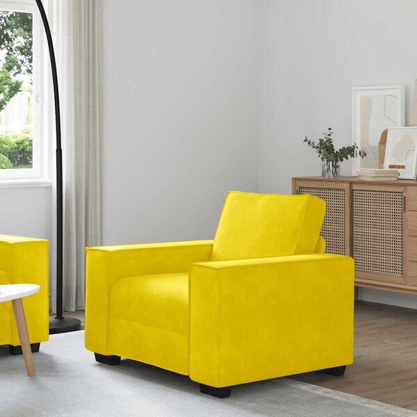 VidaXL sárga bársony kanapéfotel 100x78x84 cm