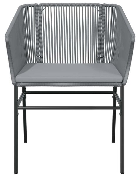 7 részes szürke polyrattan üveg kerti étkezőgarnitúra párnával