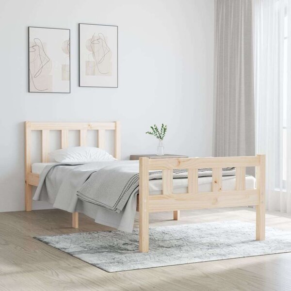 VidaXL Small Single tömör fa ágykeret 75 x 190 cm