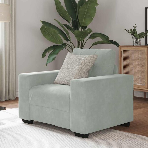 VidaXL világosszürke bársony kanapéfotel 59 cm