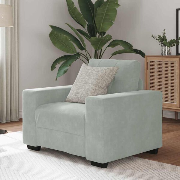 VidaXL világosszürke bársony kanapéfotel 59 cm