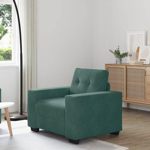 VidaXL sötétzöld bársony kanapéfotel 59 cm