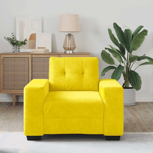 VidaXL sárga bársony kanapéfotel 59 cm