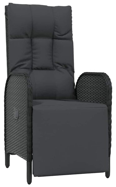 Kert étkező szett párnával 5 pcs Fekete polirattan