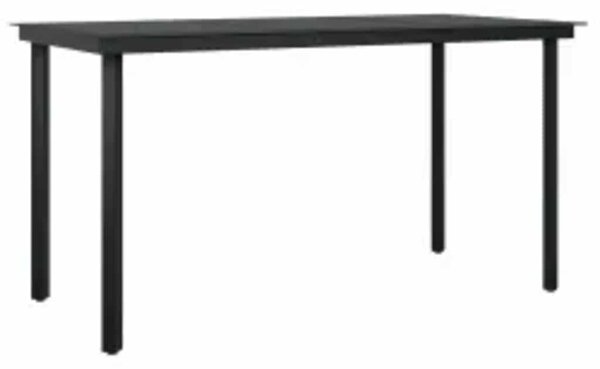 5 részes szürke polyrattan üveg kerti étkezőgarnitúra párnával