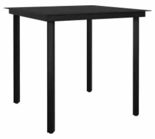 3 részes szürke polyrattan üveg kerti étkezőgarnitúra párnával