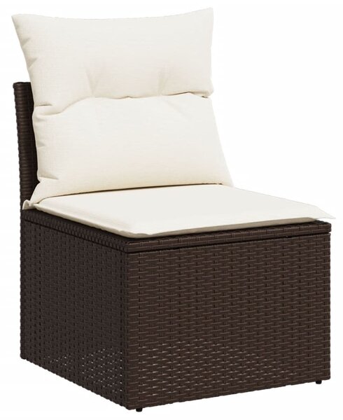 5 részes barna polyrattan kerti ülőgarnitúra párnával