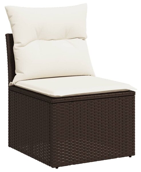 6 részes barna polyrattan kerti ülőgarnitúra párnával