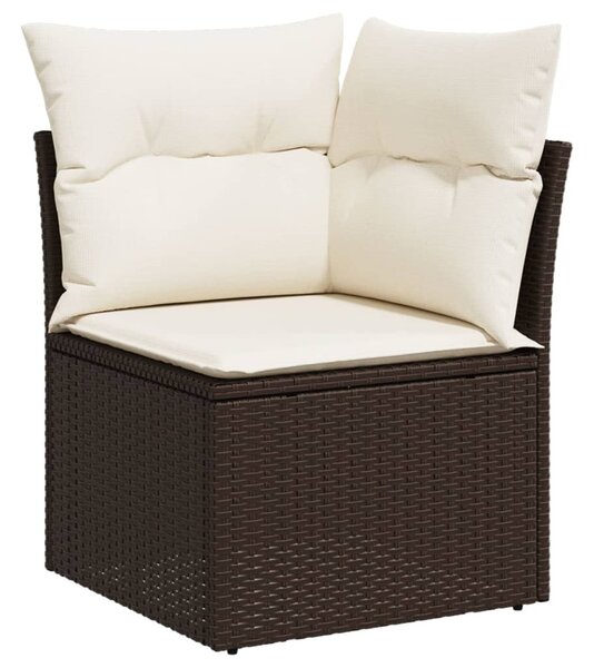 6 részes barna polyrattan kerti ülőgarnitúra párnával