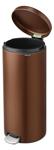 Brabantia NewIcon pedálos hulladékgyűjtő szagmentesen záródó Soft-Close fedél, műanyag tartály, 30L - G méret, acél, meleg tónusú bronz - 238789