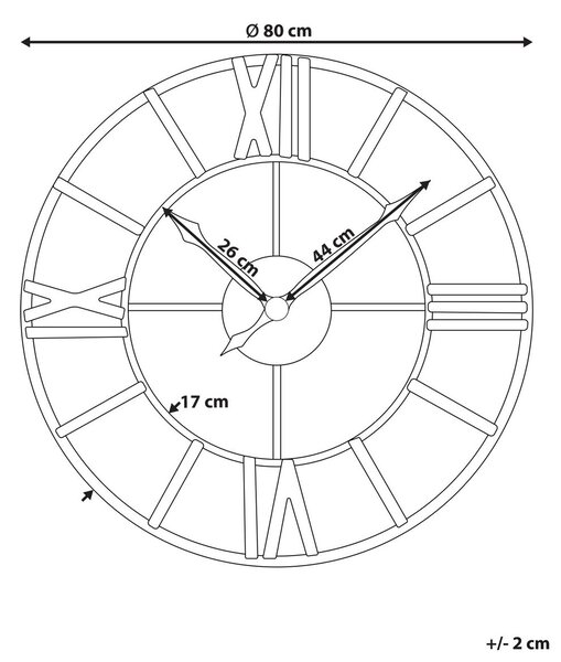 Fali óra VALSOT 80 cm Fém Arany