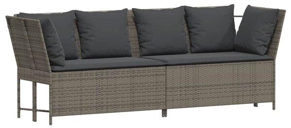 4 részes szürke polyrattan kerti ülőgarnitúra párnákkal