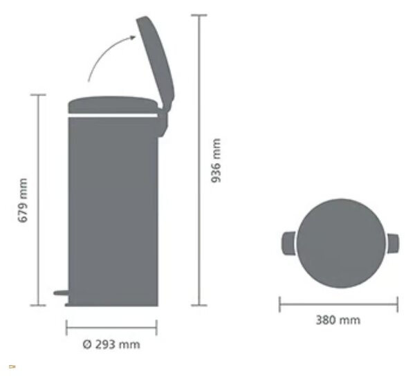 Brabantia NewIcon pedálos hulladékgyűjtő szagmentesen záródó Soft-Close fedél, műanyag tartály, 30L - G méret, acél, meleg tónusú bronz - 238789