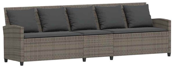 4 részes szürke polyrattan kerti ülőgarnitúra párnákkal