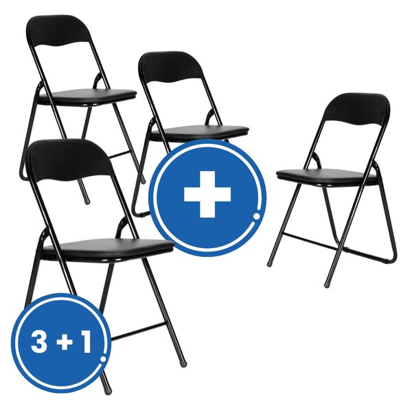 Rosso összecsukható konferencia szék 3 + 1 INGYENES, fekete