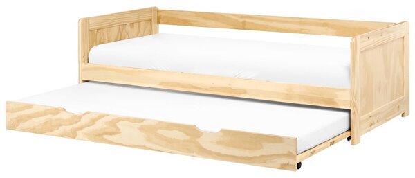 Kihúzható heverő Fenyő GRAVELINES 90 x 200 cm Világosbarna