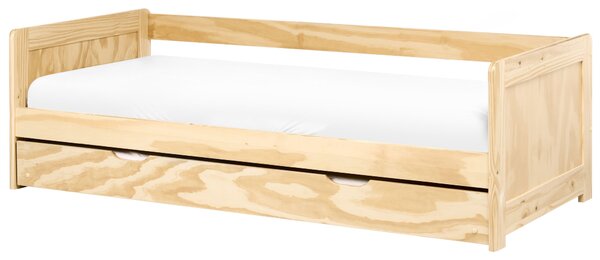 Kihúzható heverő Fenyő GRAVELINES 90 x 200 cm Világosbarna