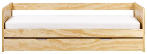 Kihúzható heverő Fenyő GRAVELINES 90 x 200 cm Világosbarna