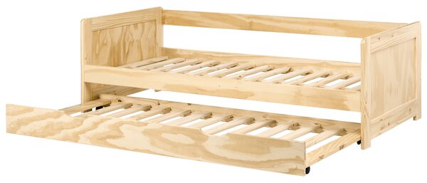 Kihúzható heverő Fenyő GRAVELINES 90 x 200 cm Világosbarna