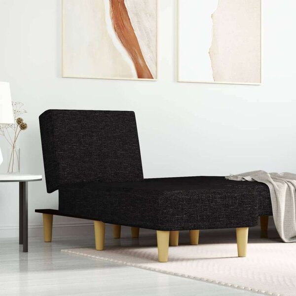VidaXL Fekete Szövet Fotelágy - Dönthető - 140cm