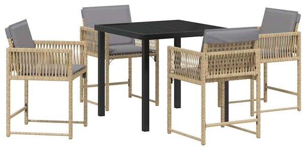 Kert étkező szett 5 pcs Bézs polirattan
