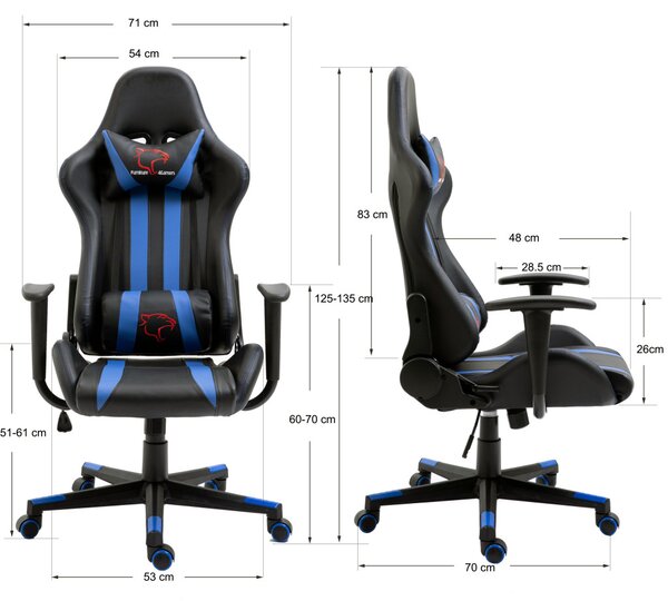 Furniture 4 Gamers FG33 Gamer Szék Műbőr Fekete-Piros Ergonomikus