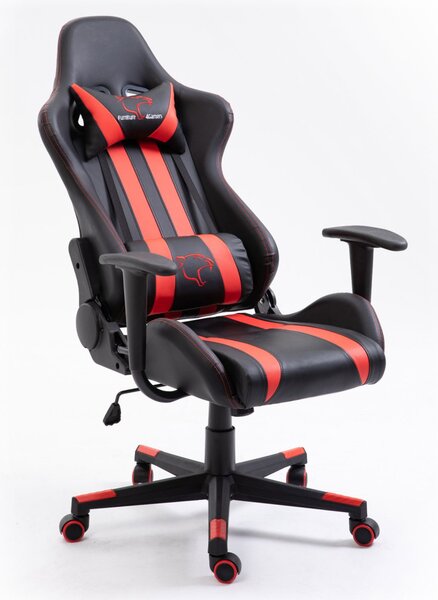Furniture 4 Gamers FG33 Gamer Szék Műbőr Fekete-Piros Ergonomikus