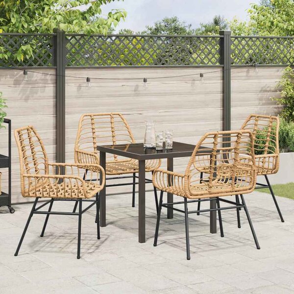 Kert étkező szett 5 pcs Barna polirattan