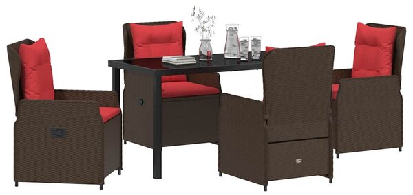 Kert étkező szett párnával 5 pcs Barna Poli rattan