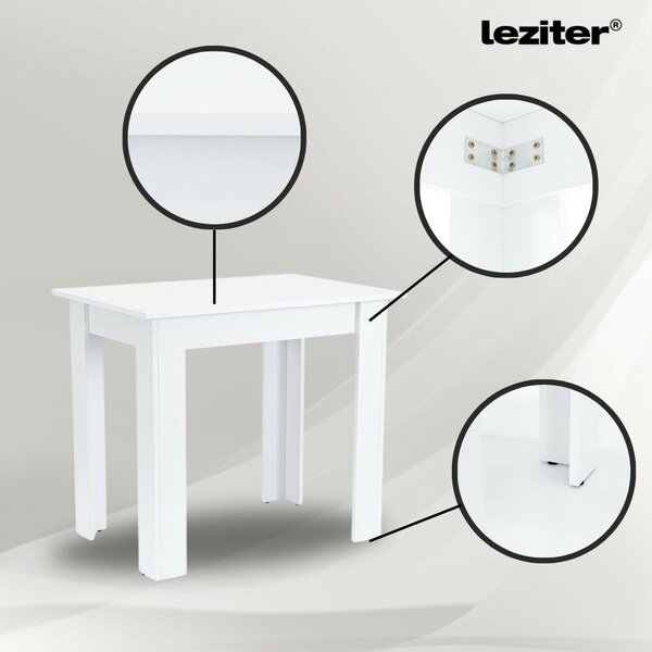 Leziter Amina Étkezőgarnitúra - 4 Szék + Asztal, Bézs-Fehér